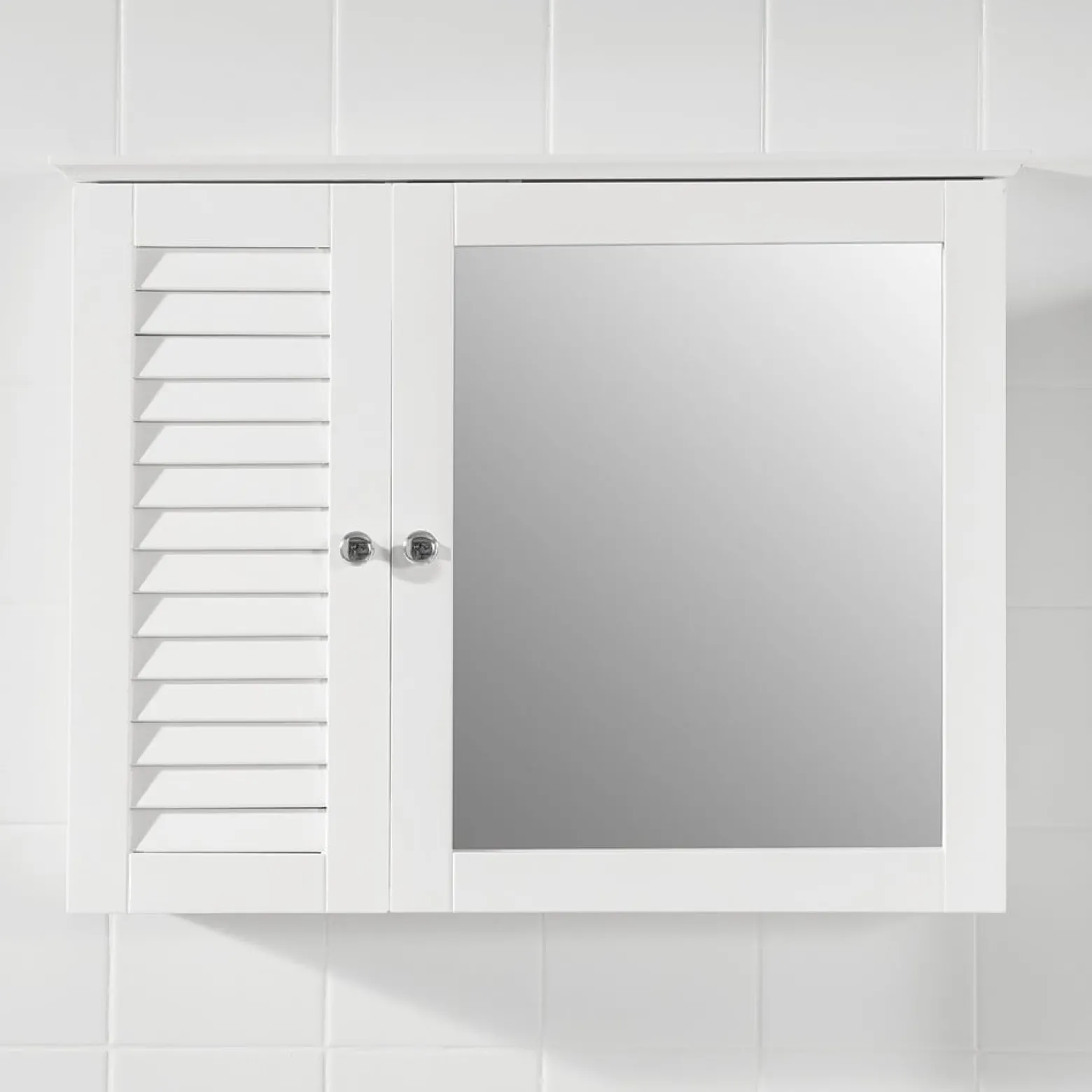 SoBuy Wisząca szafka z 2 drzwiczkami Biały 65x14x49cm BZR55-W