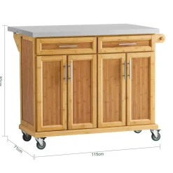SoBuy Wyspa kuchenna z dwiema szufladami 115x71x92.5cm Funkcjonalny FKW69-N