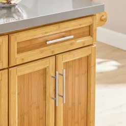 SoBuy Wyspa kuchenna z dwiema szufladami 115x71x92.5cm Funkcjonalny FKW69-N