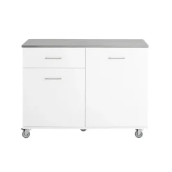 SoBuy Wyspa kuchenna z jedną szufladą Biały 120x56x90.5cm FKW117-W