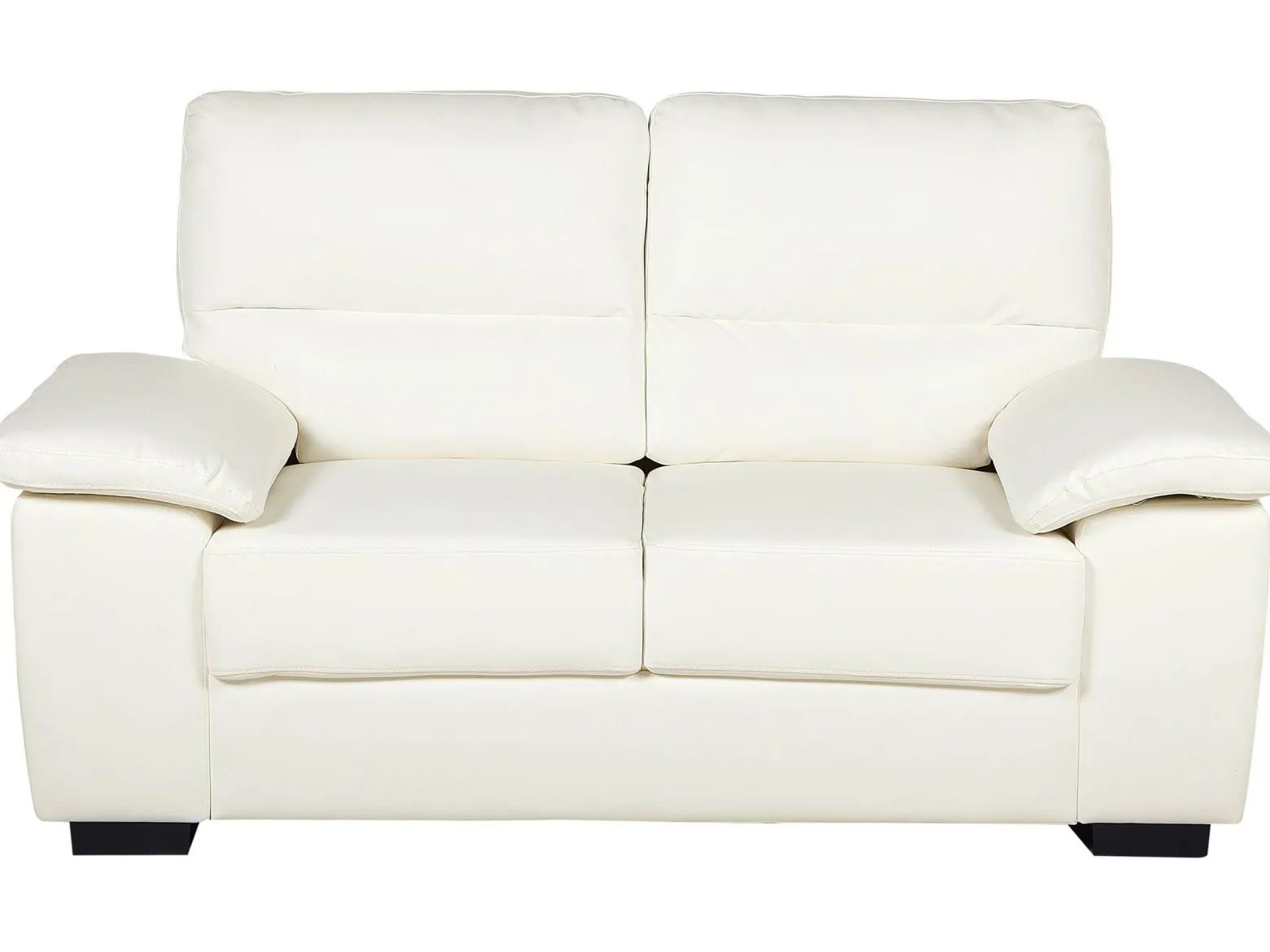Sofa kanapa dwuosobowa ekoskóra kremowa