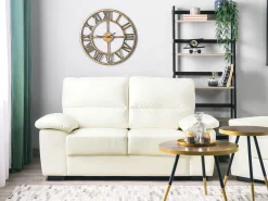 Sofa kanapa dwuosobowa ekoskóra kremowa