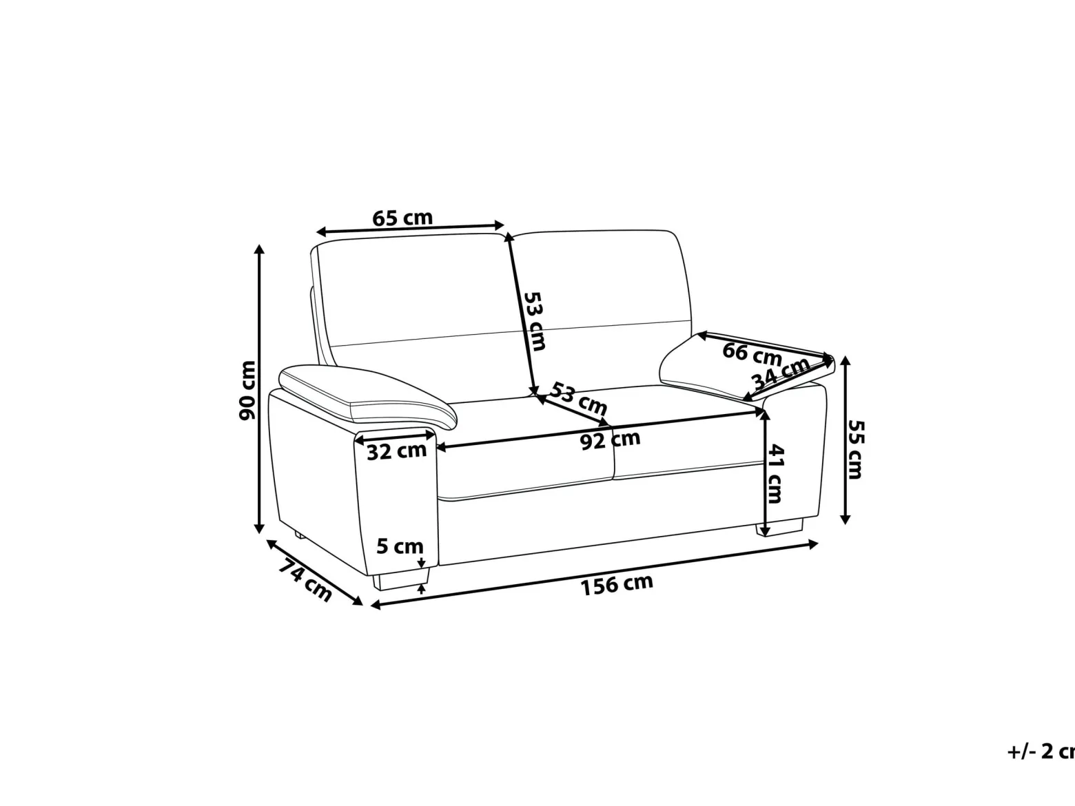 Sofa kanapa dwuosobowa ekoskóra kremowa