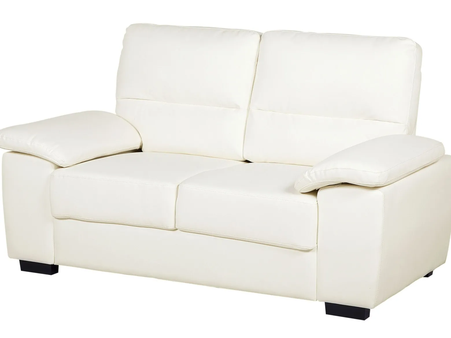 Sofa kanapa dwuosobowa ekoskóra kremowa