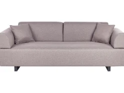 Sofa 3-osobowa ze stolikami brązowa