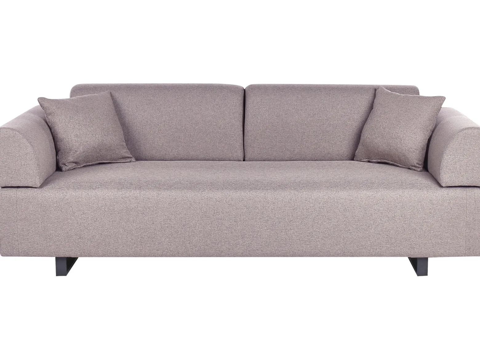 Sofa 3-osobowa ze stolikami brązowa
