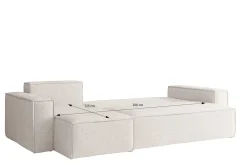 Sofa w kształcie L BEST, tkanina Abriamo, Grafitowy Prawostronny