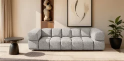 Sofa czteroosobowa, tkanina szenilowa Puente, Beżowy, Averro