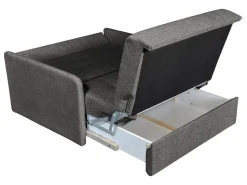 Sofa dwuosobowa Como z funkcja spania i pojemnikiem szara