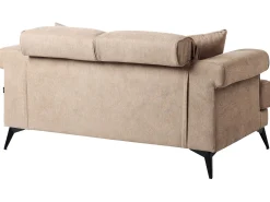 Sofa dwuosobowa tapicerowana jasnobrązowa