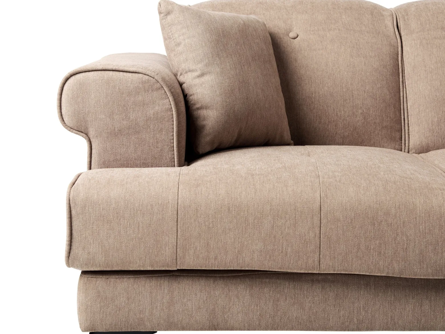 Sofa dwuosobowa tapicerowana jasnobrązowa