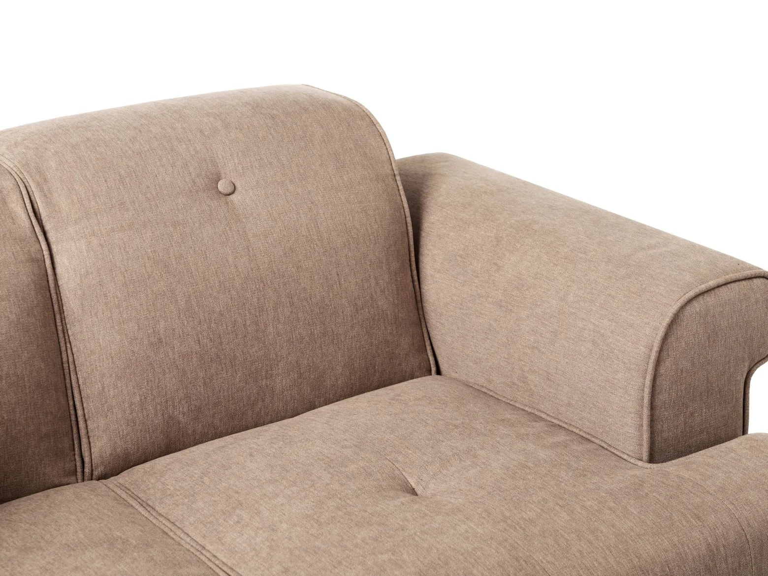 Sofa dwuosobowa tapicerowana jasnobrązowa