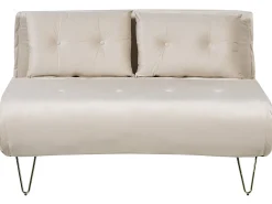 Sofa kanapa dwuosobowa welur beżowa