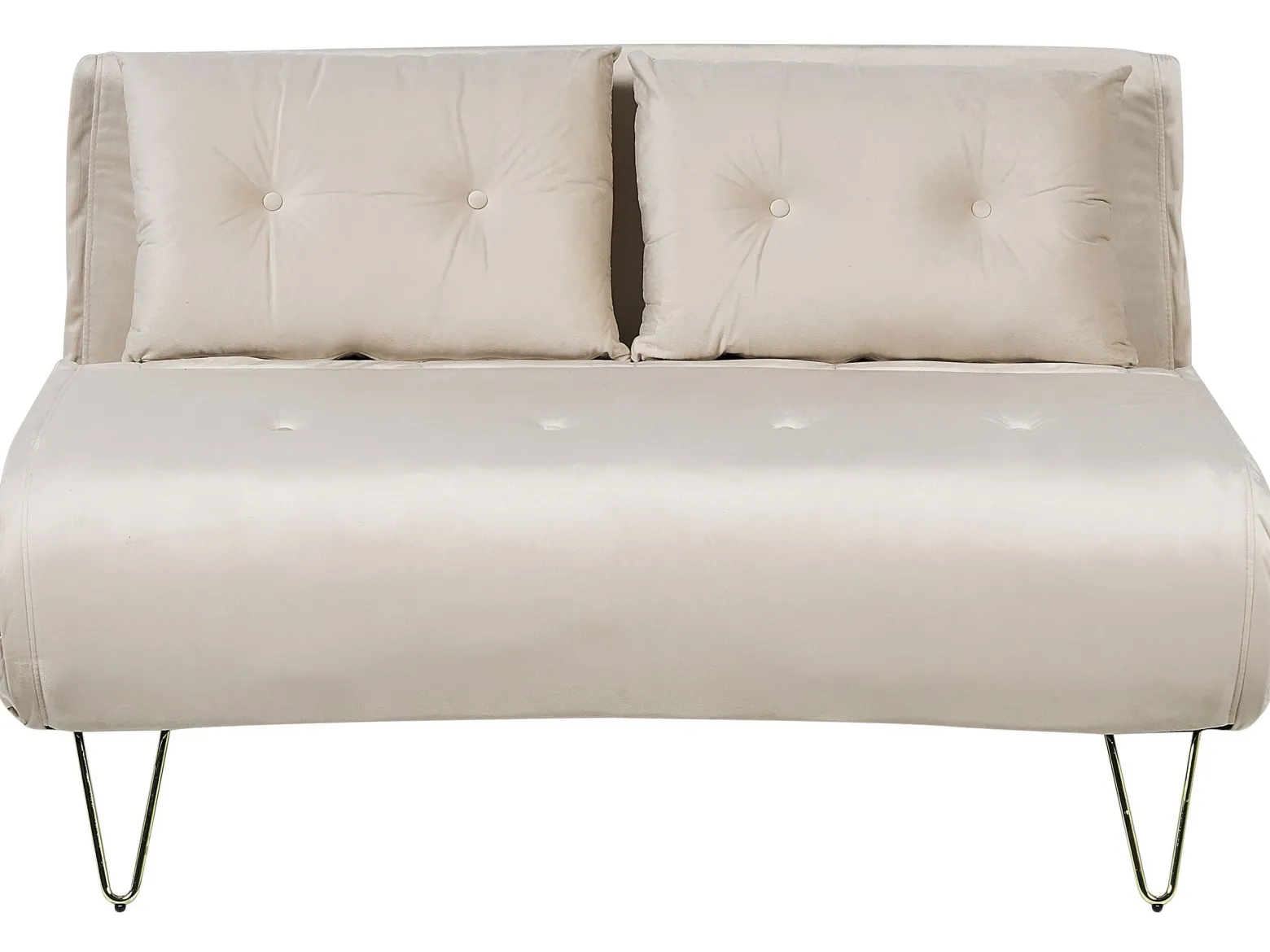 Sofa kanapa dwuosobowa welur beżowa