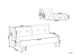 Sofa kanapa dwuosobowa welur beżowa