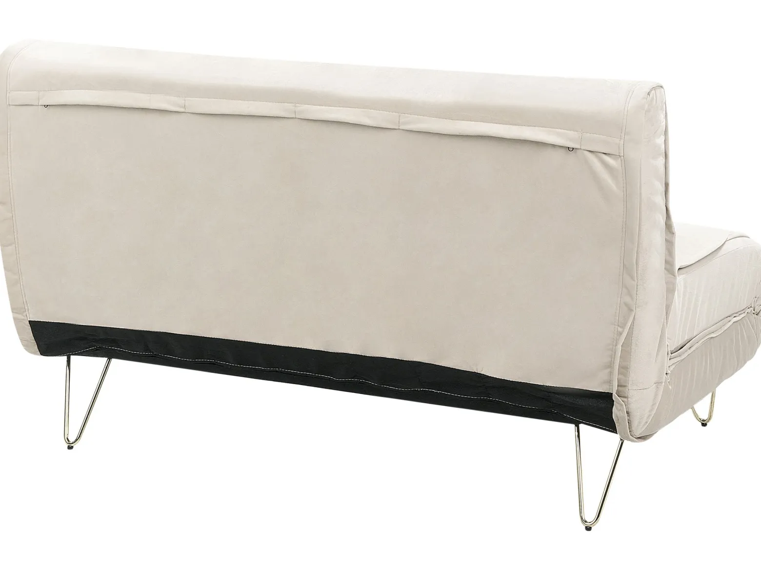 Sofa kanapa dwuosobowa welur beżowa
