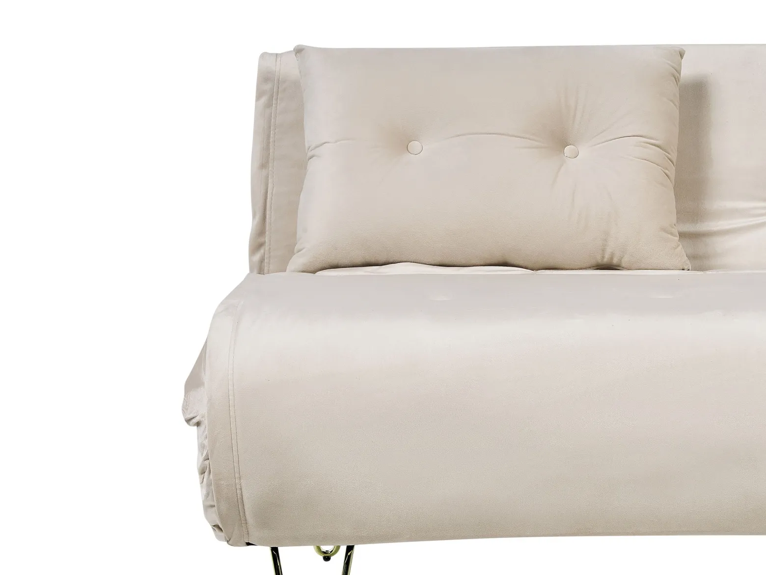 Sofa kanapa dwuosobowa welur beżowa