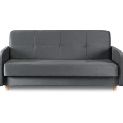 Sofa Kanapa Rozkładana z Funkcją Spania Wersalka Dwuosobowa Szara CUBA