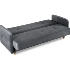 Sofa Kanapa Rozkładana z Funkcją Spania Wersalka Dwuosobowa Szara CUBA