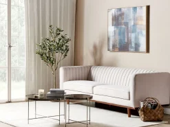 Sofa kanapa tapicerowana 3-osobowa beżowa