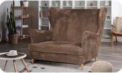 Sofa kanapa uszak Bonito skandynawska sztruks paski Family Meble szara