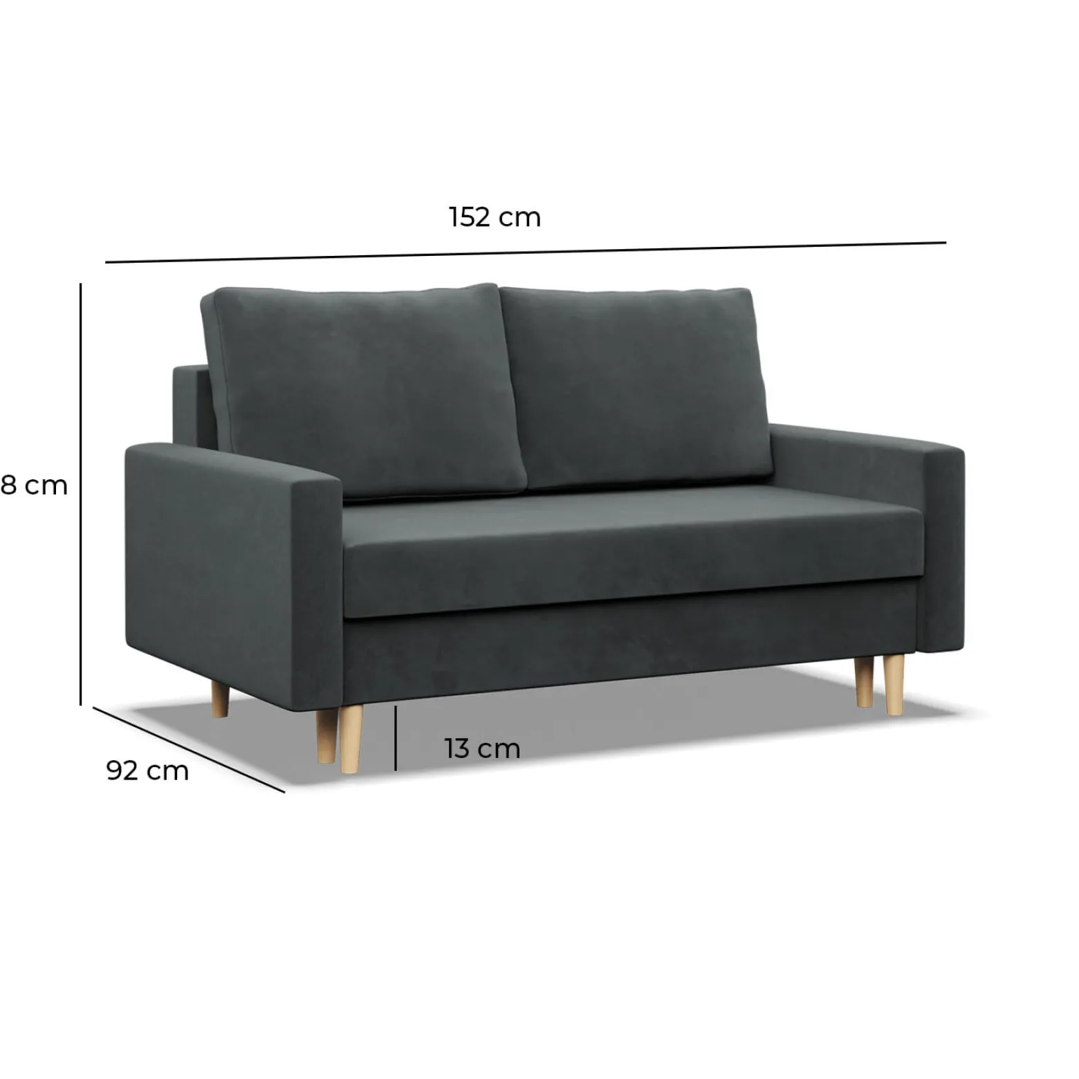 Sofa kanapa z funkcją spania ŻÓŁTA
