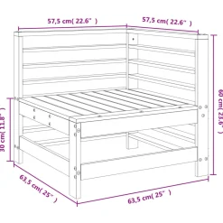 Sofa narożna Brąz Drewno daglezjowe sofa narożna vidaXL