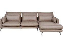 Sofa narożna lewostronna 3 osobowa jasnobrązowy