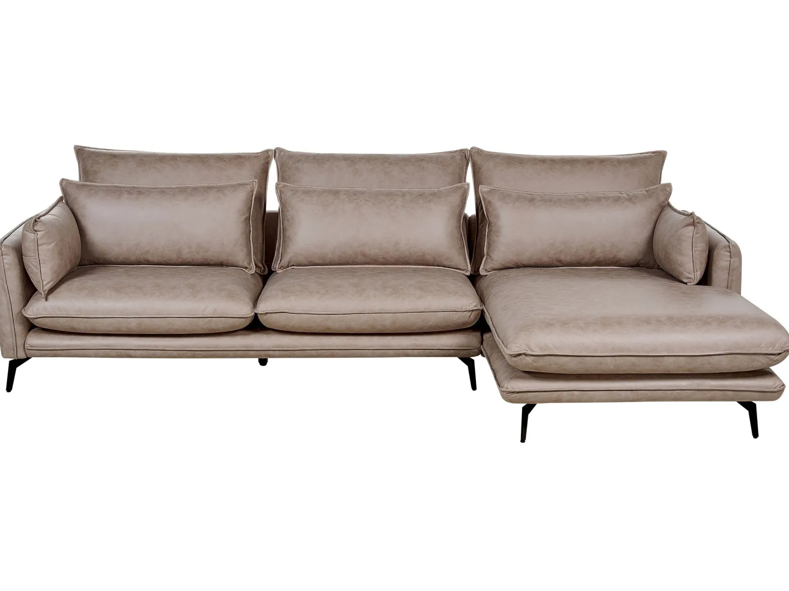 Sofa narożna lewostronna 3 osobowa jasnobrązowy