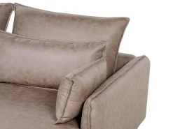 Sofa narożna lewostronna 3 osobowa jasnobrązowy