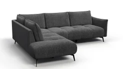 Sofa narożna 5 osobowa lewa AERA, ciemnoszara