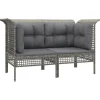Sofa narożna Szary Technorattan Sofa narożna (2 szt.) vidaXL