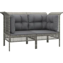 Sofa narożna Szary Technorattan Sofa narożna (2 szt.) vidaXL