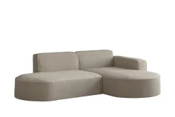 Sofa narożna w kształcie litery L, Modena tkanina Quelle Ciemnobeżowy Prawy
