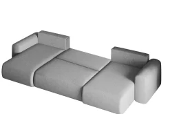 Sofa narożnik CAPRI U, z funkcją spania, do salonu, jasnobrązowy