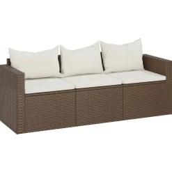 Sofa ogrodowa Brąz Technorattan vidaXL