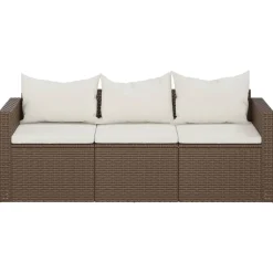 Sofa ogrodowa Brąz Technorattan vidaXL