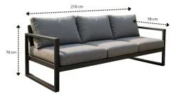 Sofa ogrodowa DUAL 3 osobowa - wiele wersji kolorystycznych