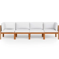 Sofa ogrodowa Kremowy Drewno akacjowe 4-osobowa vidaXL