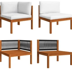 Sofa ogrodowa Kremowy Drewno akacjowe 4-osobowa vidaXL