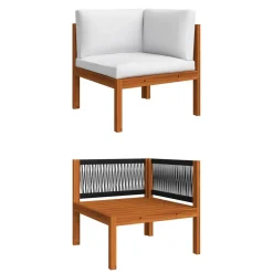 Sofa ogrodowa Kremowy Drewno akacjowe 4-osobowa vidaXL