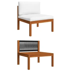 Sofa ogrodowa Kremowy Drewno akacjowe 4-osobowa vidaXL