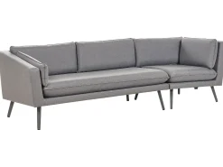 Sofa ogrodowa tapicerowana dla 3 osób szara