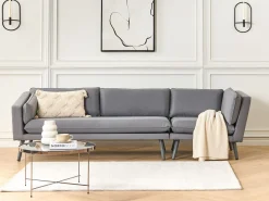 Sofa ogrodowa tapicerowana dla 3 osób szara