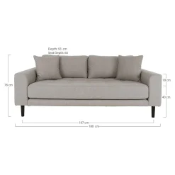 Sofa 3-osobowa Lido beżowa bukowe nogi w stylu skandynawskim