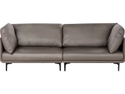 Sofa 3-osobowa wegańska ekoskóra brązowa