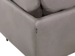 Sofa 3-osobowa wegańska ekoskóra brązowa