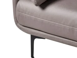 Sofa 3-osobowa wegańska ekoskóra brązowa
