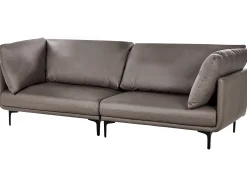 Sofa 3-osobowa wegańska ekoskóra brązowa