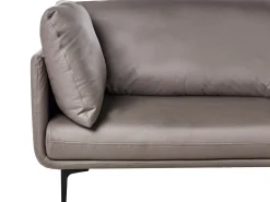 Sofa 3-osobowa wegańska ekoskóra brązowa